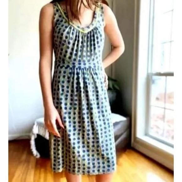 Boden Jersey Driftwood Sleeveless Large Size 14 Dress, Polka Dot, Taupe - Picture 1 of 5